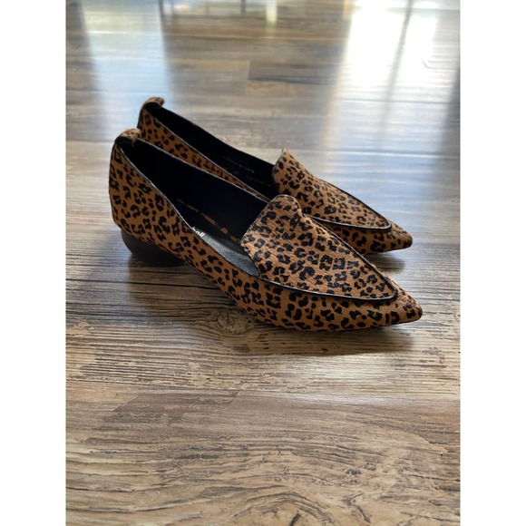 Jeffrey Campbell Viona Cow Fur Cheetah Slip On, Size 5 - Picture 1 of 4